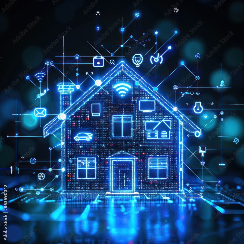 Fototapeta premium Smart Home Technology Network