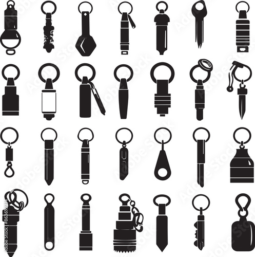zipper Versatile Black Silhouette Vector Series