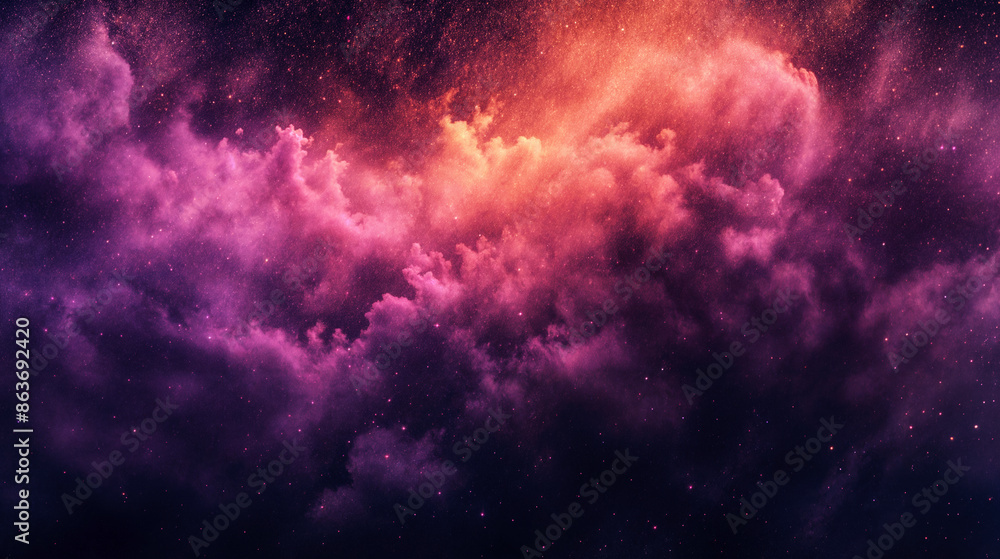 Abstract cosmic scene with colorful clouds and starry sky.. High quality photo.