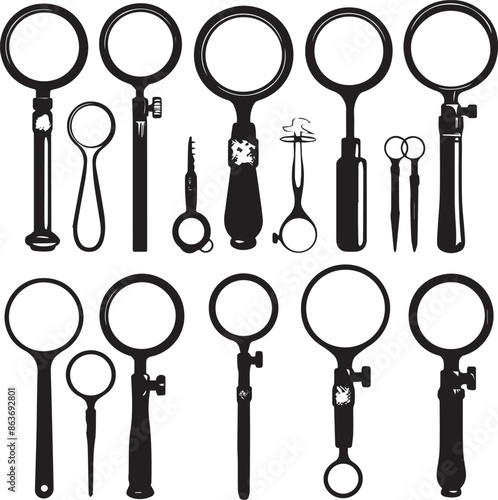 Loups Elegant Silhouette Vector Illustrations 