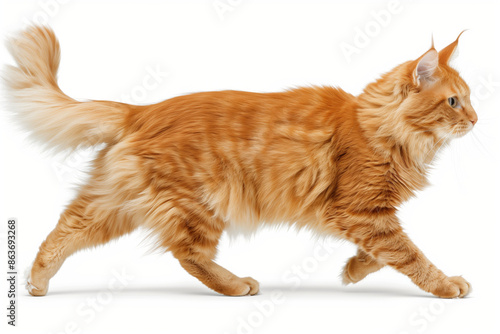 Cat isolated on white background.