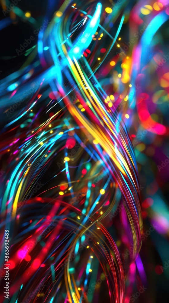 Vivid abstract neon light background with dynamic colorful streaks and bokeh effects, modern futuristic wallpaper Vivid abstract neon light background with dynamic colorful streaks and bokeh effects, modern futuristic wallpaper