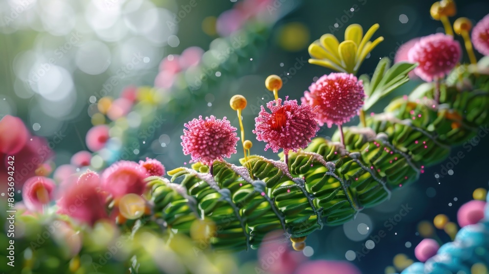 Close-up of a plant's cellular structure, highlighting the complexity and detail. Close-up of a plant's cellular structure, highlighting the complexity and detail.