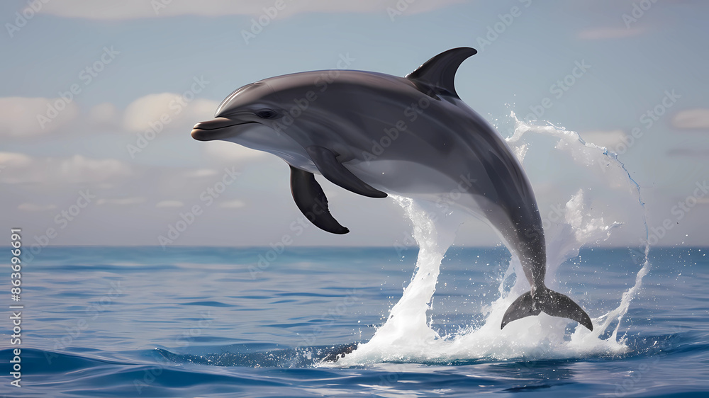 Fototapeta premium A dancing dolphin