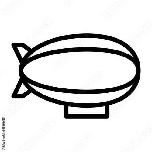 Zeppelin Vector Line Icon Design