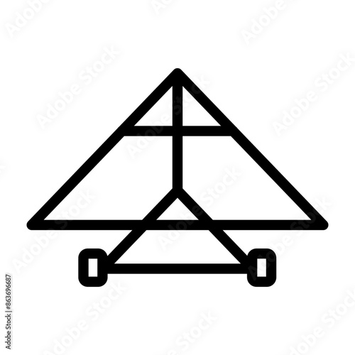Hang glider Vector Line Icon Design