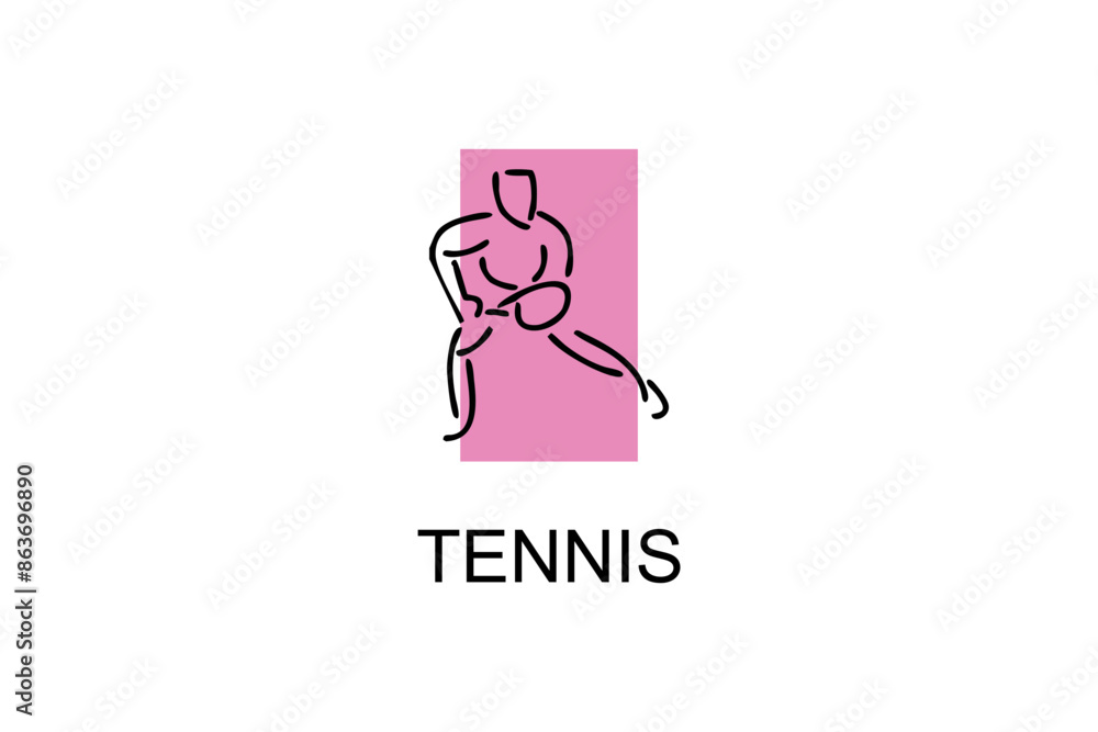 Tennis sport vector line icon. sportman, equipment sign. sport pictogram illustration. Tennis sport vector line icon. sportman, equipment sign. sport pictogram illustration.