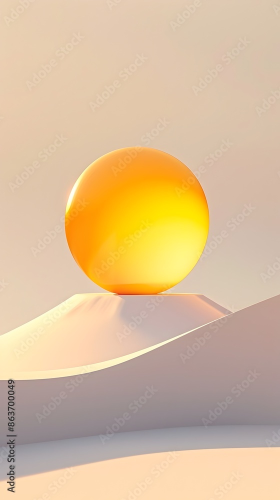 Sleek Metallic Podium with Geometric Shape on Serene White Background Sleek Metallic Podium with Geometric Shape on Serene White Background