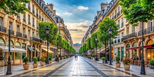 Famous Parisian avenue lined with luxury shops and caf?s, Champs-?lys?es, Paris, France, avenue, boulevard, luxury photo