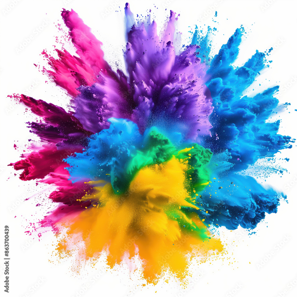 Fototapeta premium Powder color splash isolated on white background.