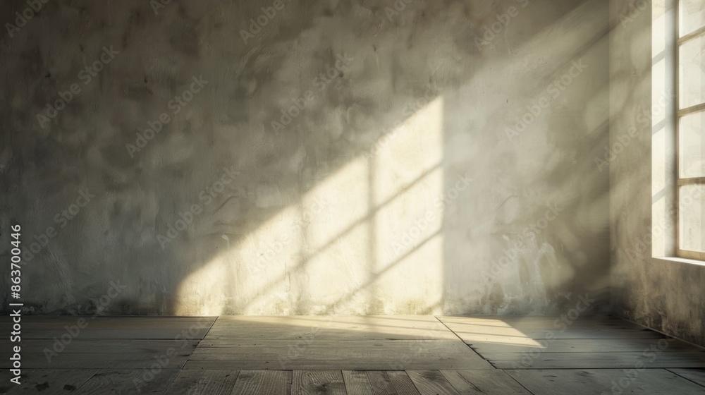 Window light shadow on wall. Interior background illustration generated by ai Window light shadow on wall. Interior background illustration generated by ai