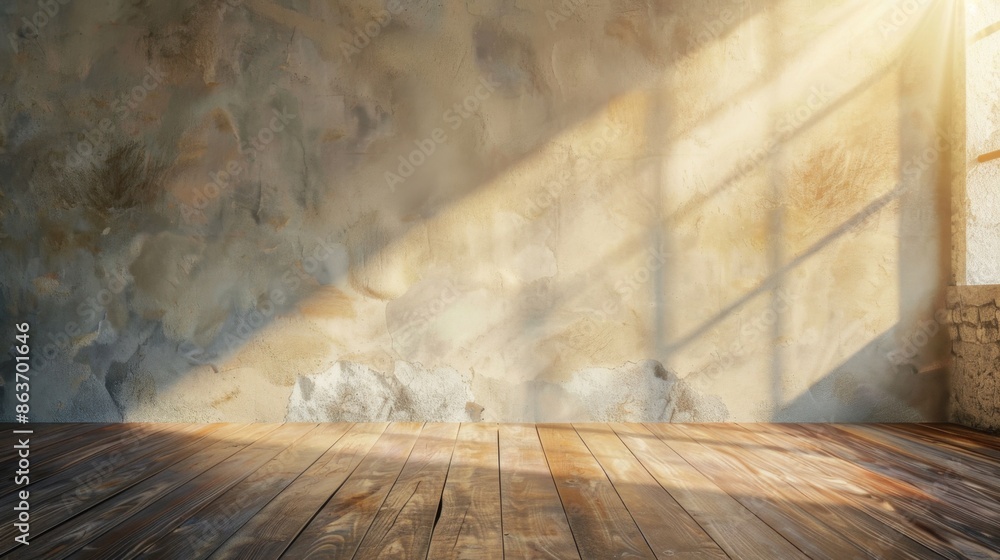 Window light shadow on wall. Interior background illustration generated by ai Window light shadow on wall. Interior background illustration generated by ai