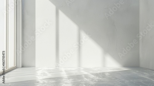 Window light shadow on wall. Interior background illustration generated by ai