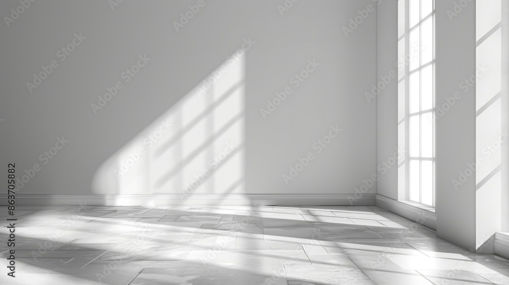Window light shadow on wall. Interior background illustration generated by ai Window light shadow on wall. Interior background illustration generated by ai