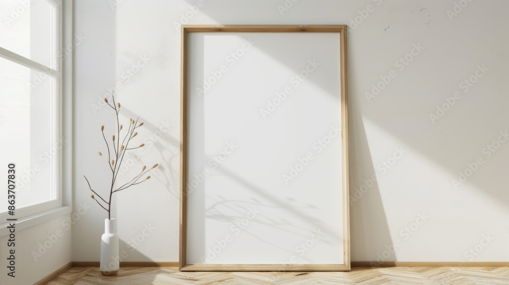 Frame on the wall mock up. Illustration generated by ai Frame on the wall mock up. Illustration generated by ai