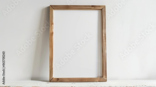 Frame on the wall mock up. Illustration generated by ai