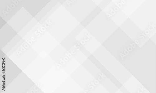 Abstract white and gray background with square white light background. Seamless white geometric glossy vector background. Abstract white and gray square technology poster, cover, banner background.