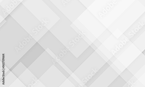 White and grey abstract technology banner design. Business concept geometric white and gray squares Pattern texture background. Design for brochure, banner, wedding card, cover, flyer.