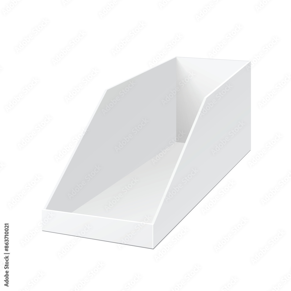 Empty cardboard POS POI blank display show box holder for sale. Vector Empty cardboard POS POI blank display show box holder for sale. Vector