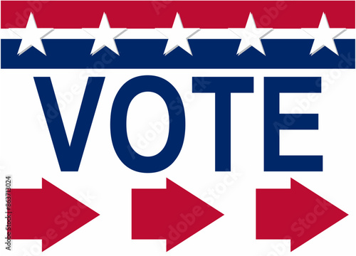 Vote USA Icon American Election Symbol for Civic Duty and Democracy