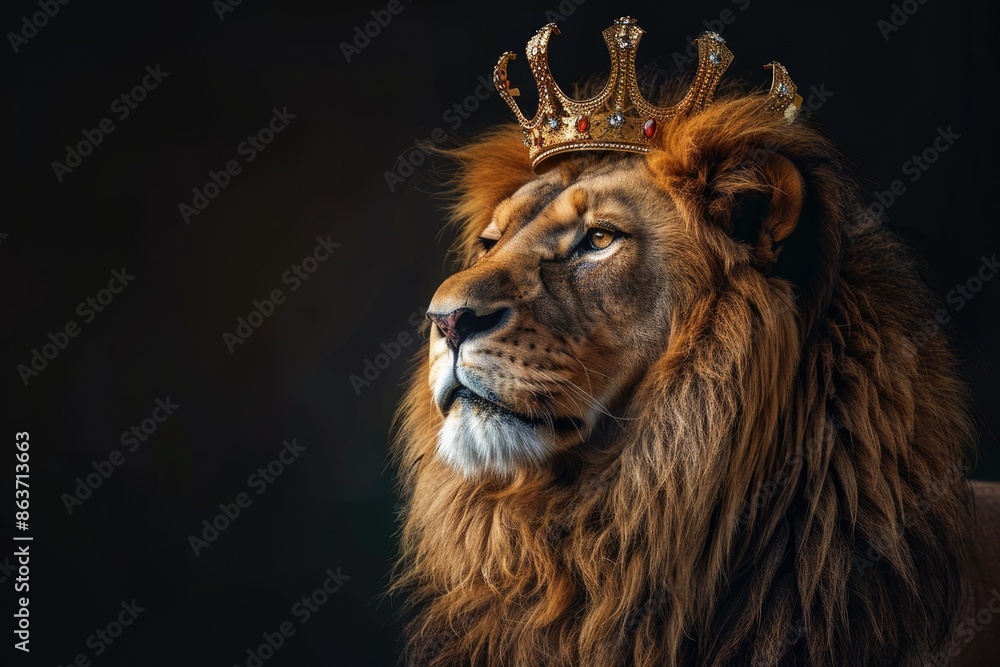 Majestic Lion King with Golden Crown Majestic Lion King with Golden Crown