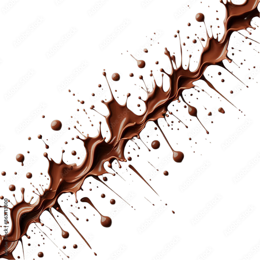 Melted chocolate splash on transparent background Melted chocolate splash on transparent background