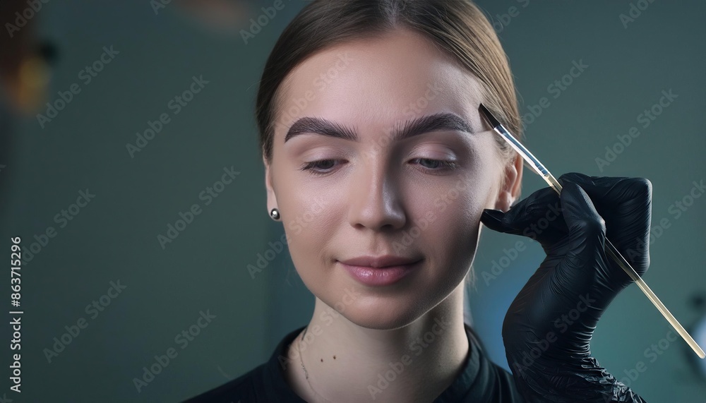 Obraz premium Professional eyebrow mapping procedure 