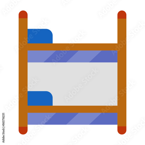 Bunk bed flat icon