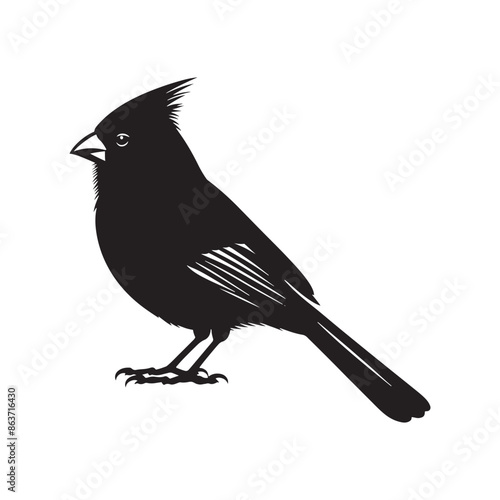 Cardinal silhouette profile - cardinal illustration - cardinal black vector
