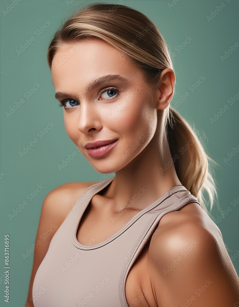 young beautiful sport women with smooth clean skin on solid background young beautiful sport women with smooth clean skin on solid background