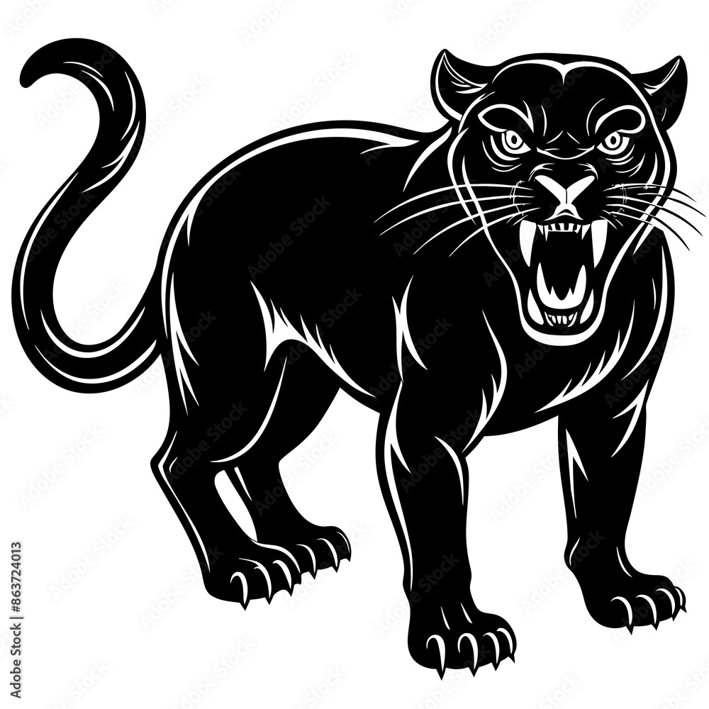 Obraz premium illustration of a panther vector design 