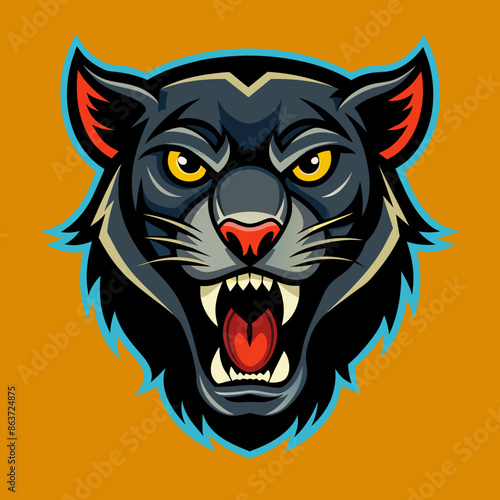 an angry panther head