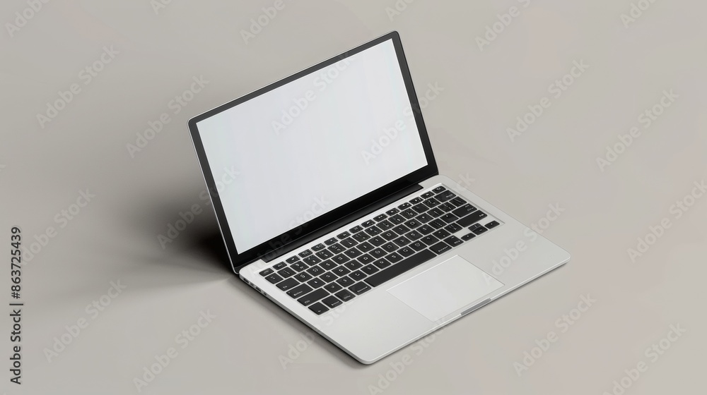 Light minimalist background with laptop. Light minimalist background with laptop.