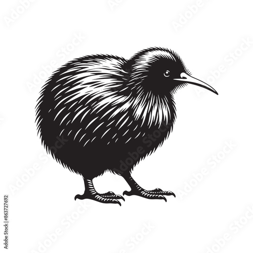 Stylish kiwi silhouette design - minimallest kiwi vector
