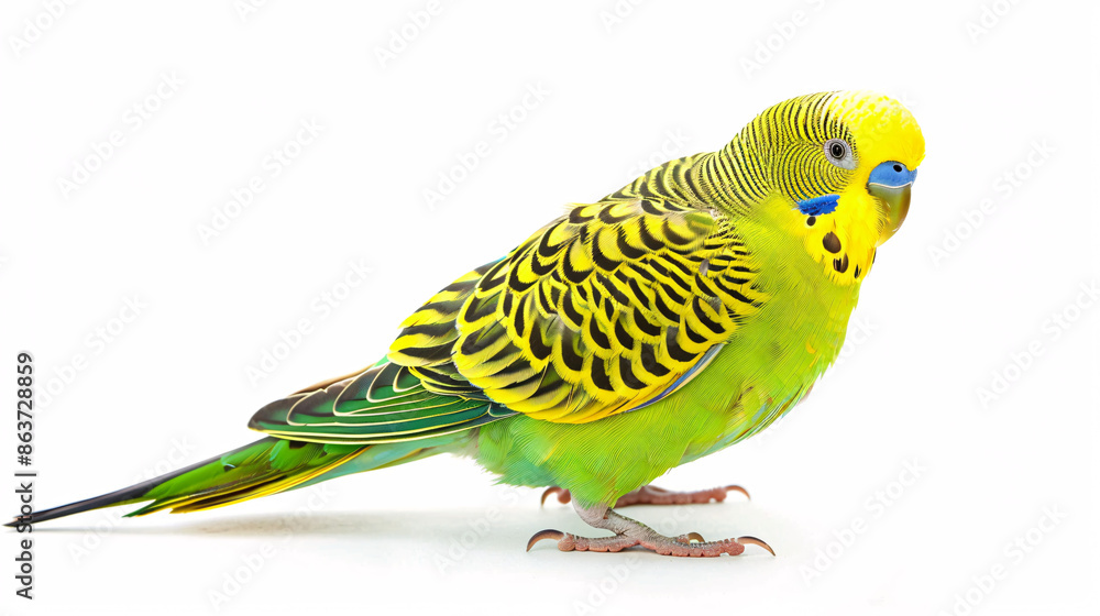 Fototapeta premium Budgerigar parrot isolated on the white background.