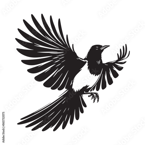 Stylish magpie silhouette design - minimallest magpie vector