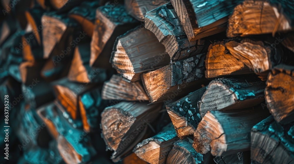 Firewood background featuring a stack of chopped firewood Firewood background featuring a stack of chopped firewood