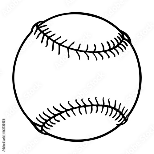 baseball ball outline vector illustration