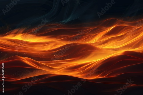a computer generated image of orange and yellow waves
