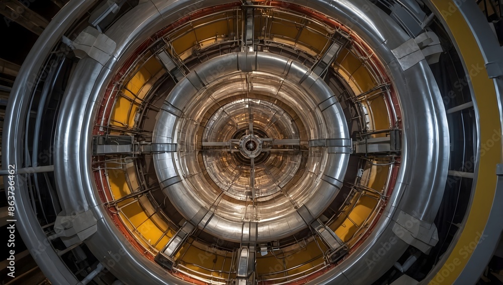 graphic representation of the hadron collider	
