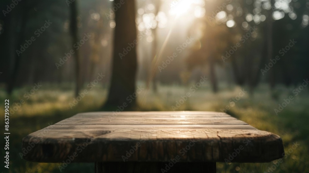 A rustic wooden podium in a foggy forest at dawn, with soft, diffused light, Romantic, Soft Focus A rustic wooden podium in a foggy forest at dawn, with soft, diffused light, Romantic, Soft Focus