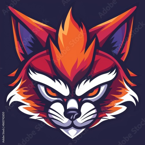 A cartoonish red and orange cat with a menacing look on its face © Classy designs