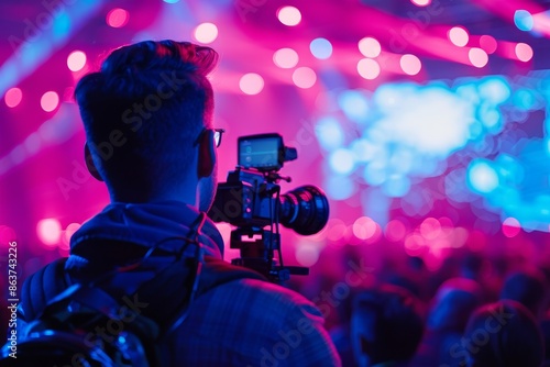 A Cameraman Captures The Energy Of A Neon Lit Concert © Dmitrii