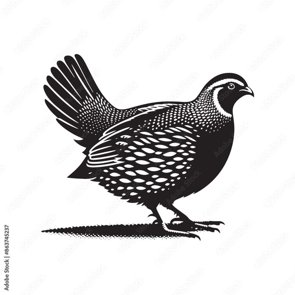 Fototapeta premium Quail silhouette shape variation - minimallest quail vector