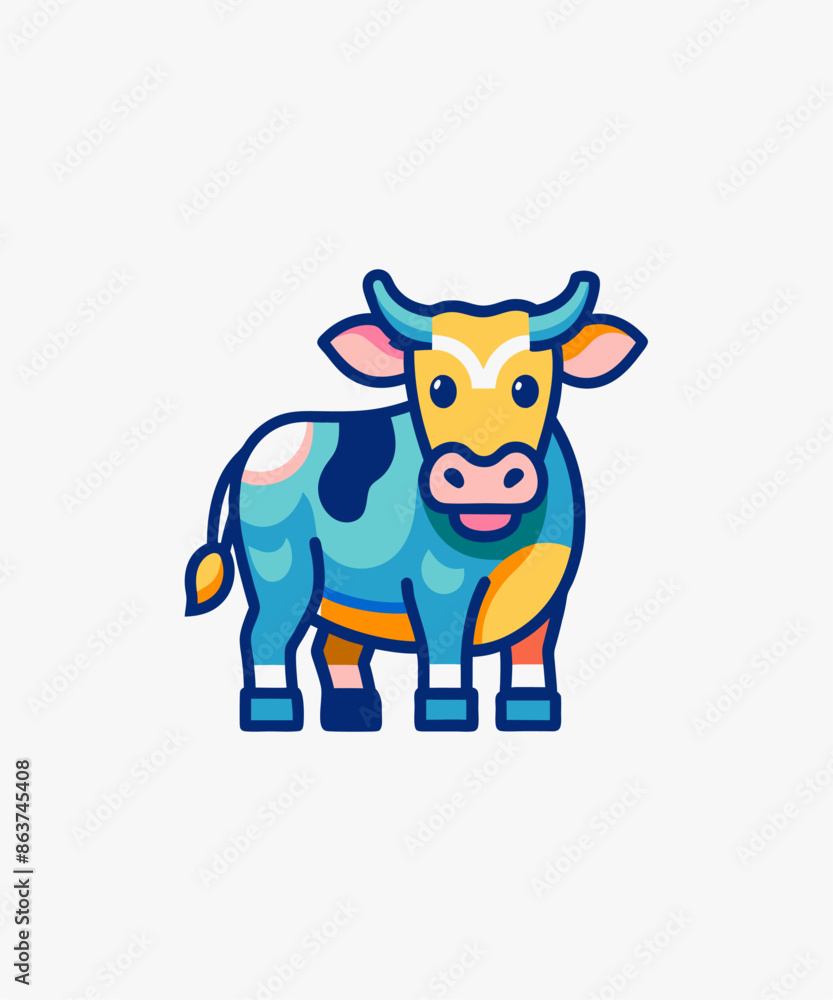 cow logo icon t-shirt design website and app icon vector illustrations cow logo icon t-shirt design website and app icon vector illustrations