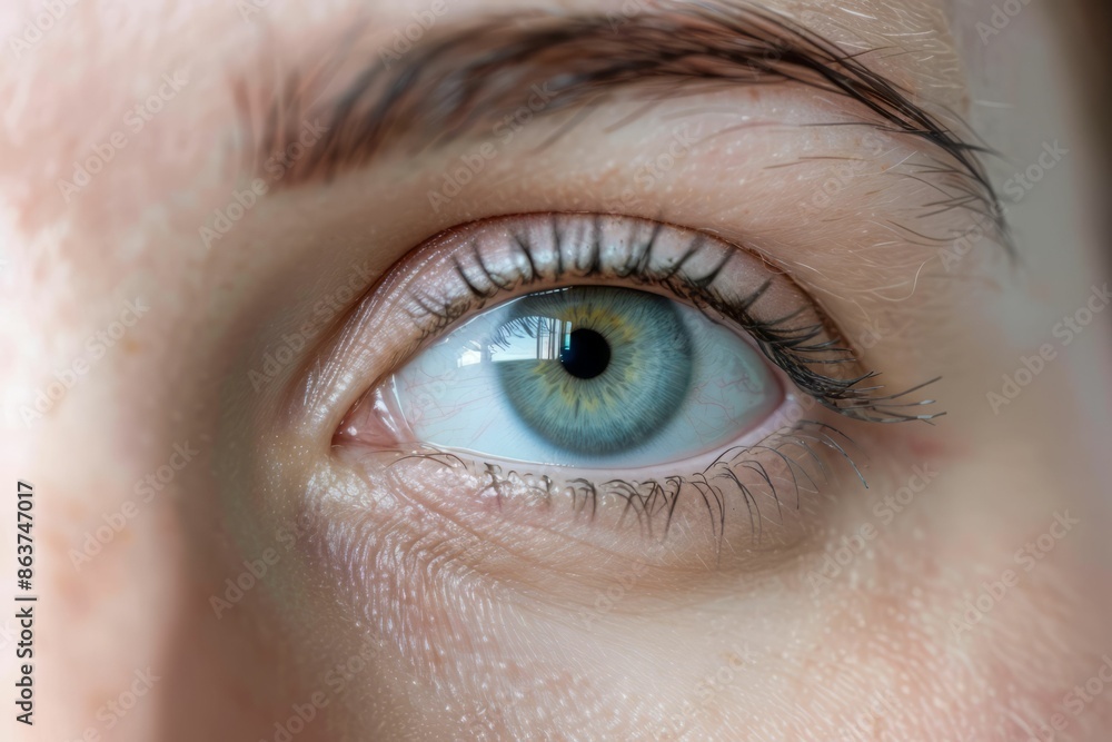 Close-up of a Human Eye with Blue Iris. Close-up of a Human Eye with Blue Iris.