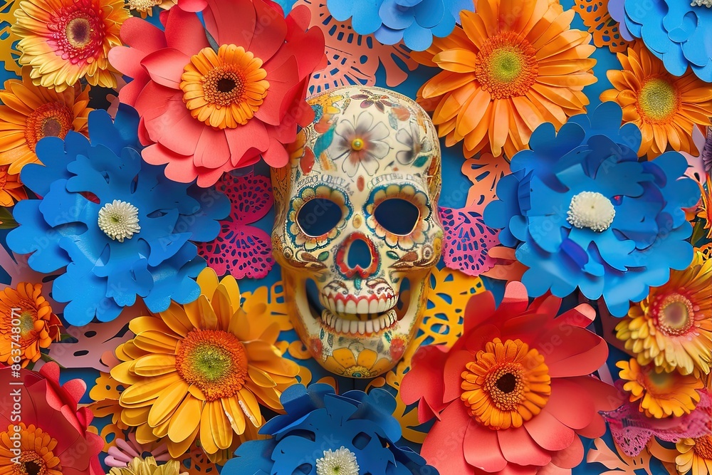 Day of the dead in Mexican culturecar 3D illustration Day of the dead in Mexican culturecar 3D illustration