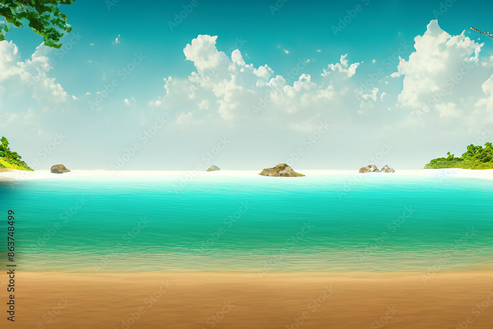 Obraz premium island and ocean background