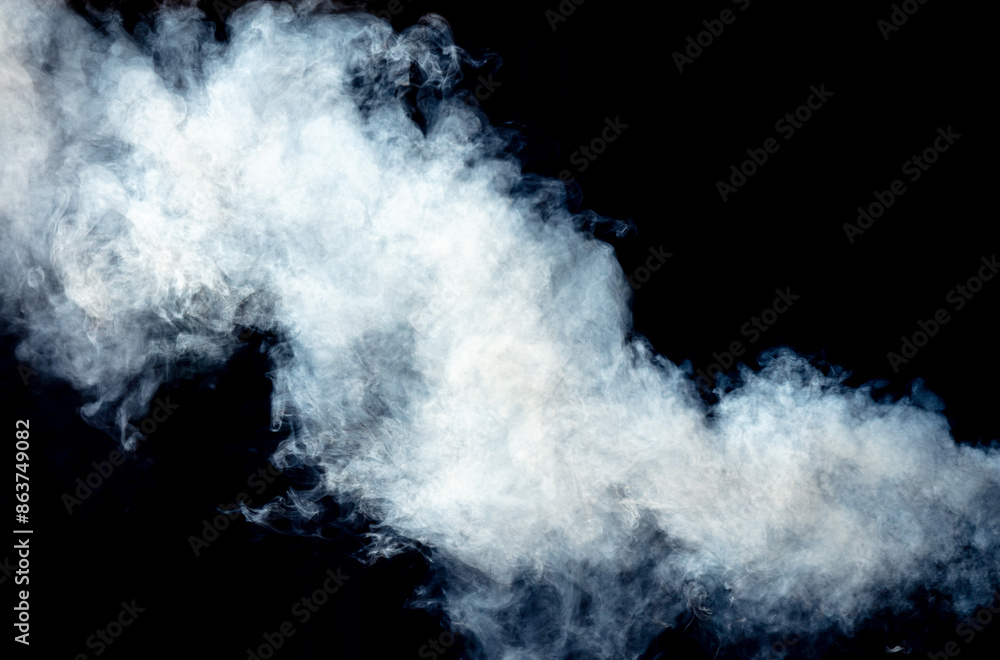 Blue smoke isolated black background Blue smoke isolated black background
