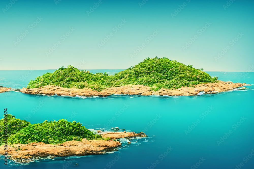 Fototapeta premium island and ocean background